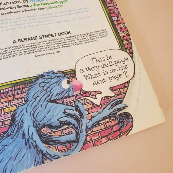 Vintage Accents Sesame Street 2 Book Lot Grover Monster End Book